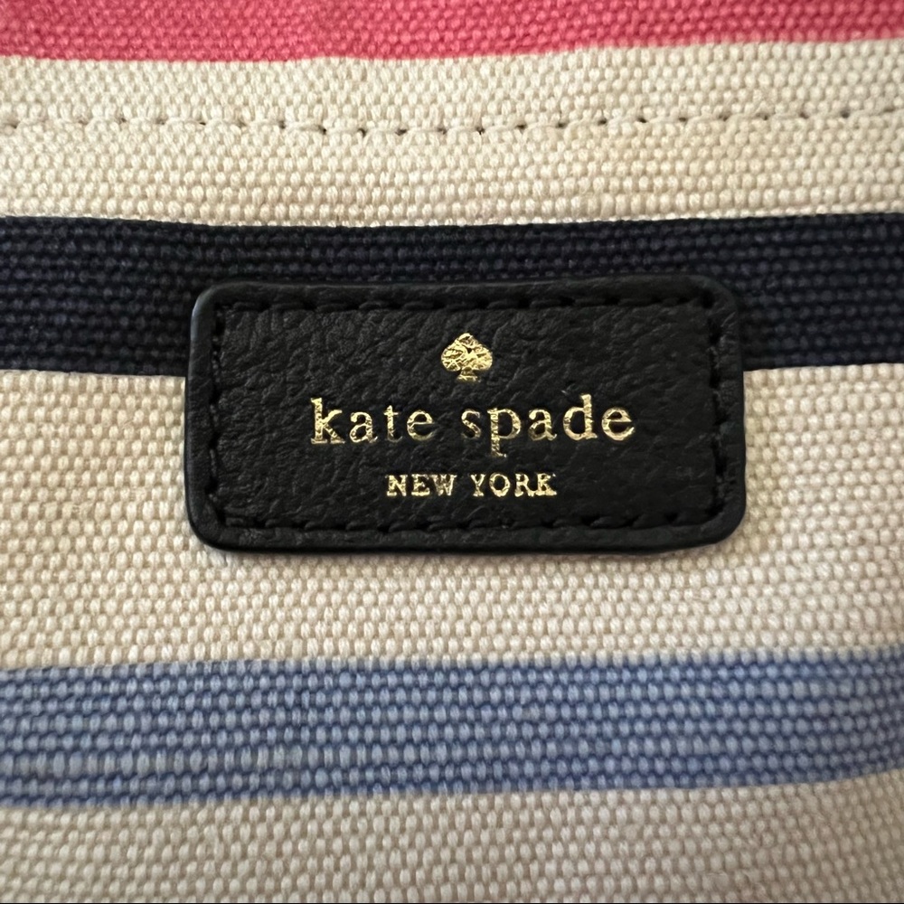 KATE SPADE Fairmont Stripe Canvas Tote Bag Bow - Picture 10 of 11